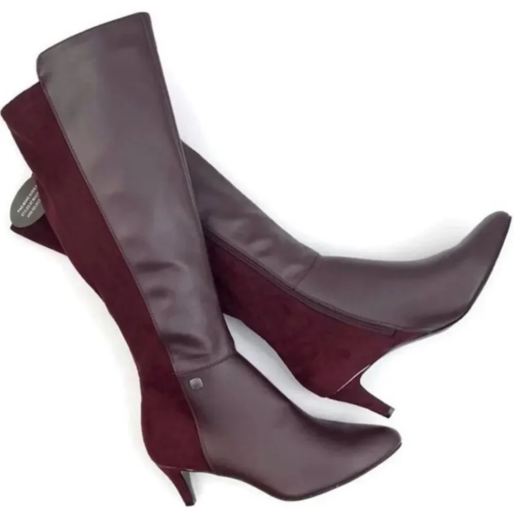 NWOT Alfani Womens Hakuu Zipper Pointed Toe Knee-High Boots